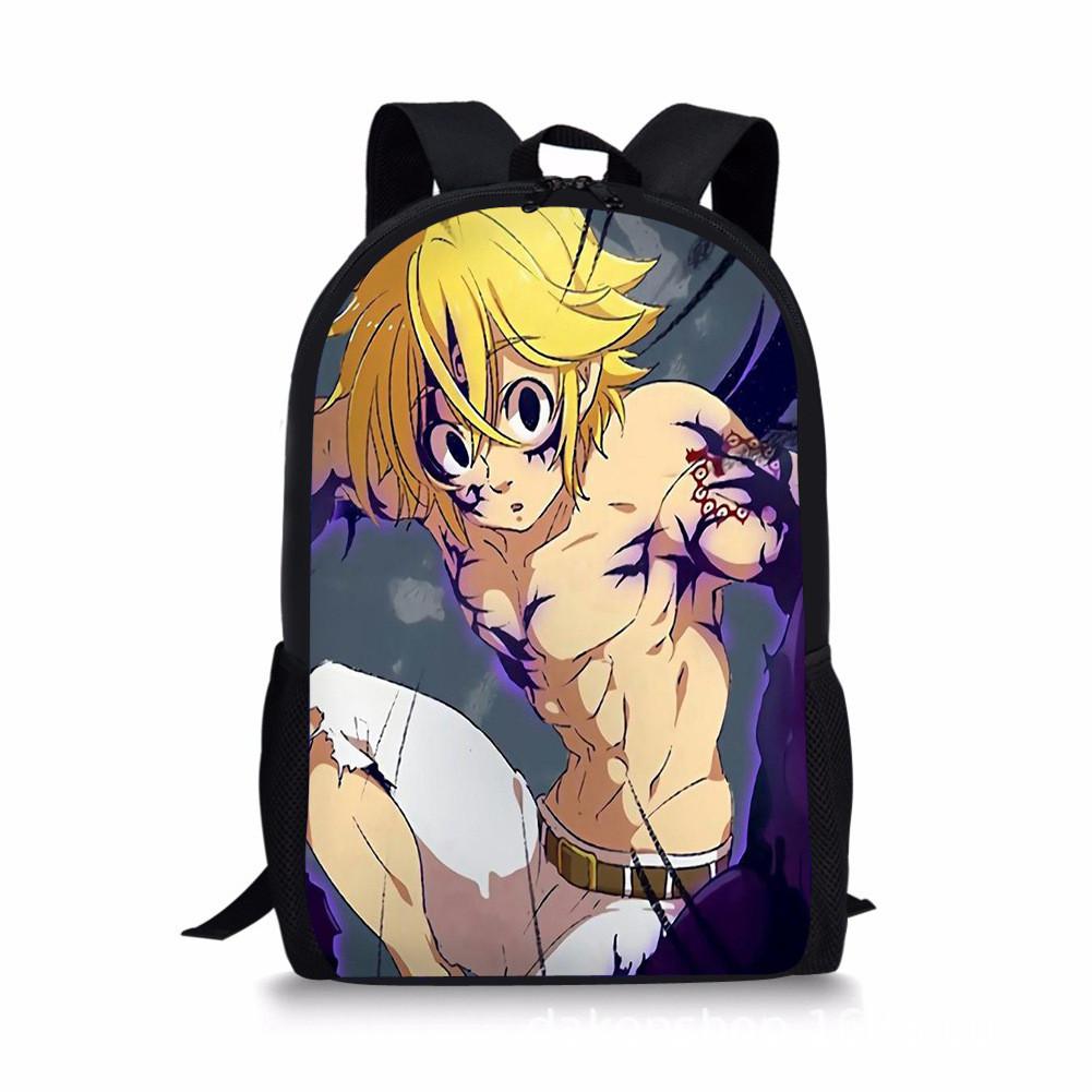 

Seven Deadly Sins Cartoon Backpack Unisex Fashionable Travel And School Bag рожевий