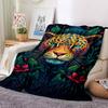 1pc Jaguar Print Soft & Warm Polyester Knit Blanket, Digital Printed, All-Season Throw for Napping, Traveling, Sofa Yy250906017
