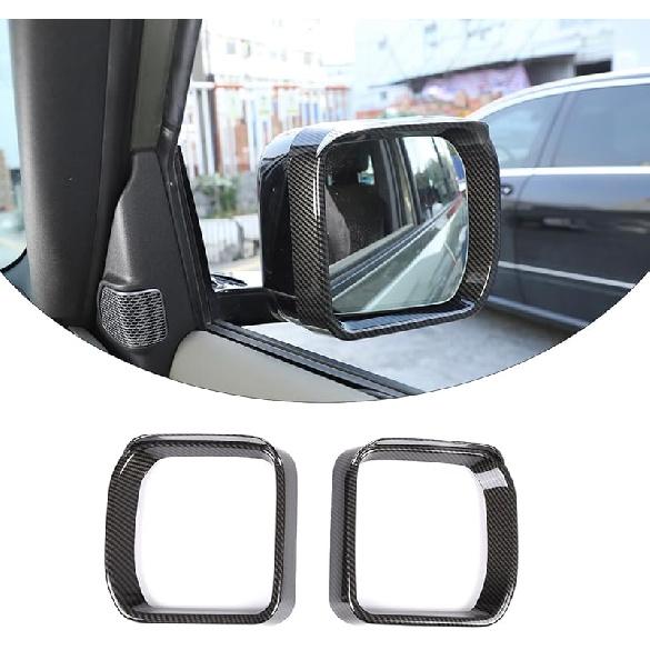 PIUGILH Rearview Mirror Rain Shield Cover Compatible with Land Rover Defender 2020 2021 2022 2023 2024, ABS Rear View Mirror Protector Frame, 2Pcs