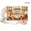 Vintage Gnome Coffee Tin Sign, Checkered Bar Kitchen Wall Art, Retro Farmhouse Decor, 7.87x11.81 In