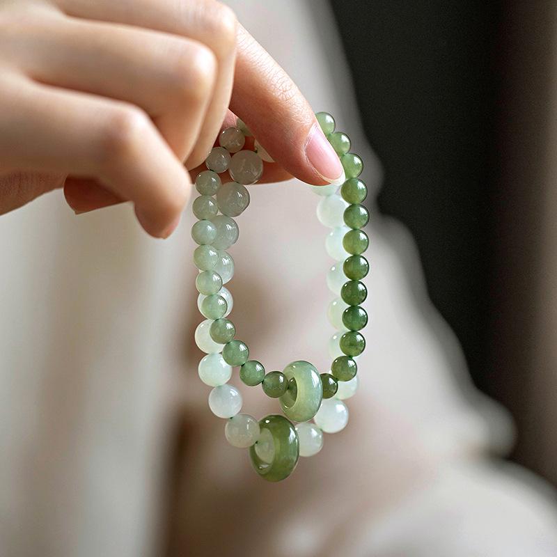 Natural Hetian Jade Bracelet In Clear Water Color and Lake Green, Women's Summer High-Quality Versatile Gift for Best Friends Bracelet