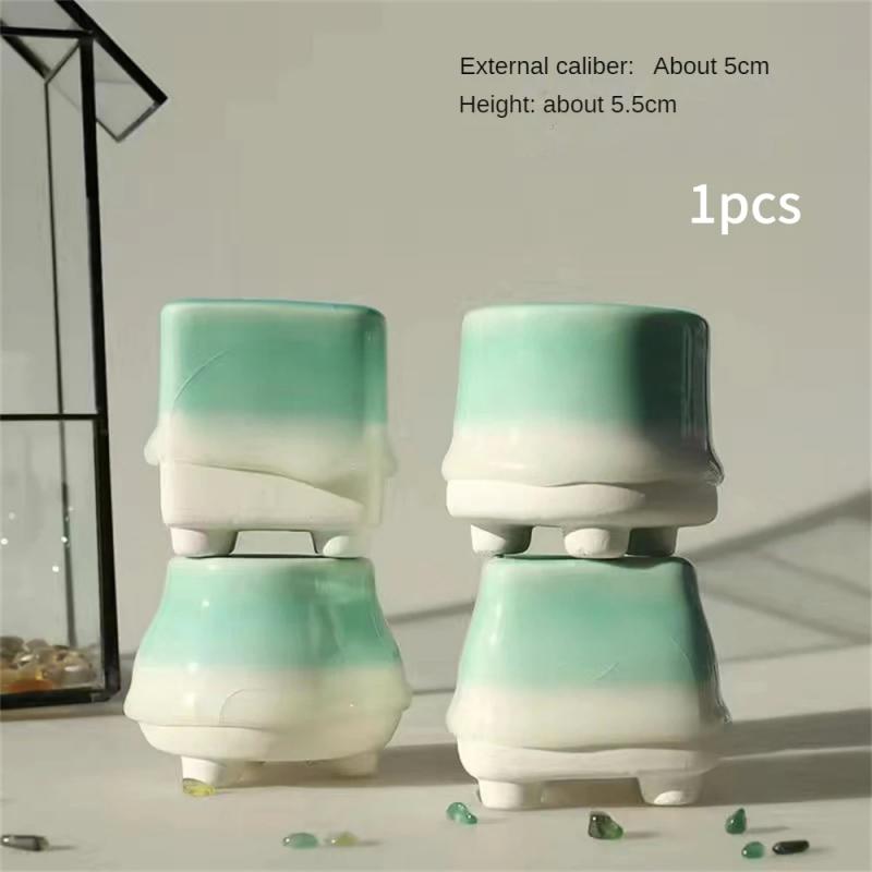 

Горшечные растения Простая и дышащая глазурованная керамика без зеленых растений для суккулентных кактусов Глазурованный керамический горшок для растений