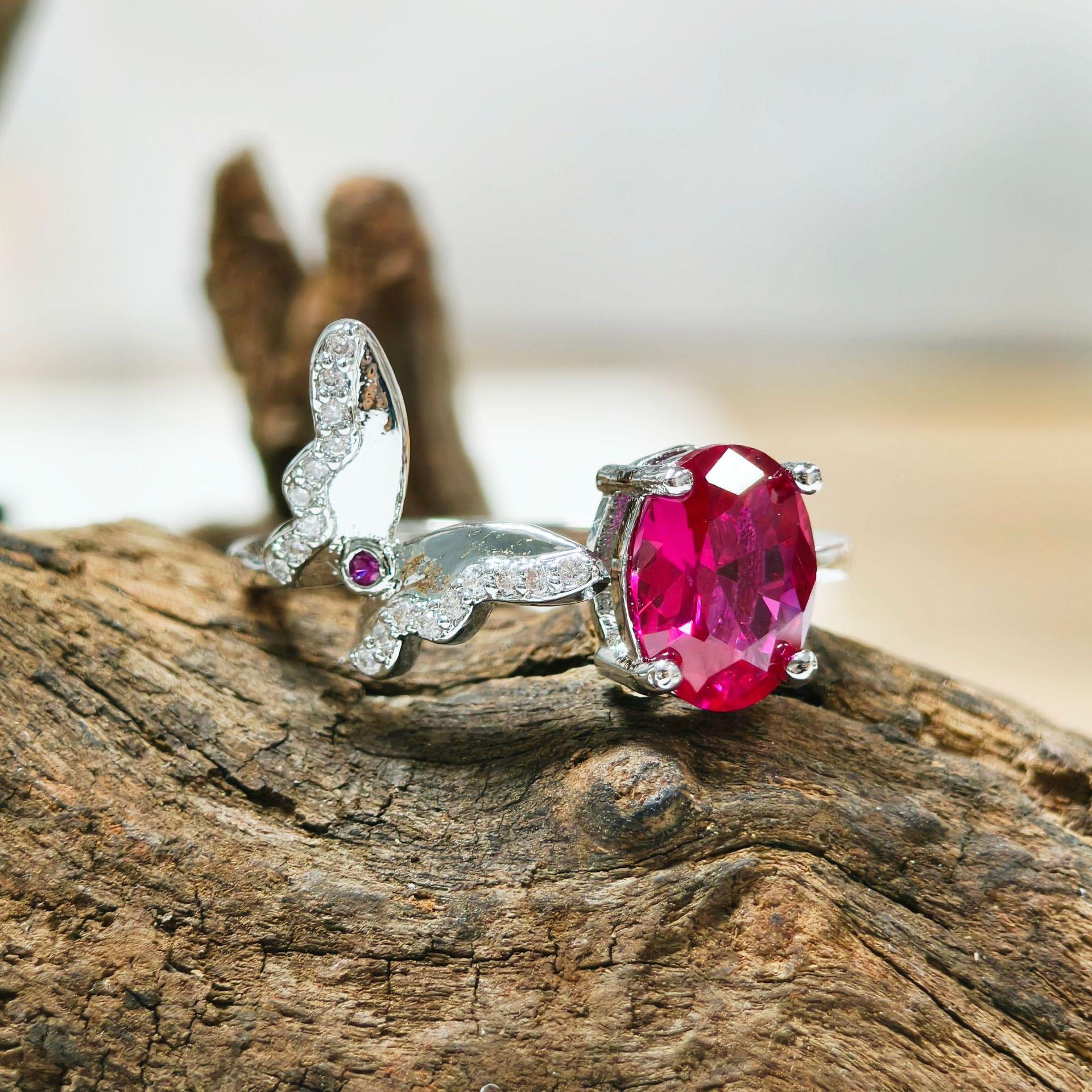 Elegant Butterfly Zirconia Open Ring – Adjustable and Stylish