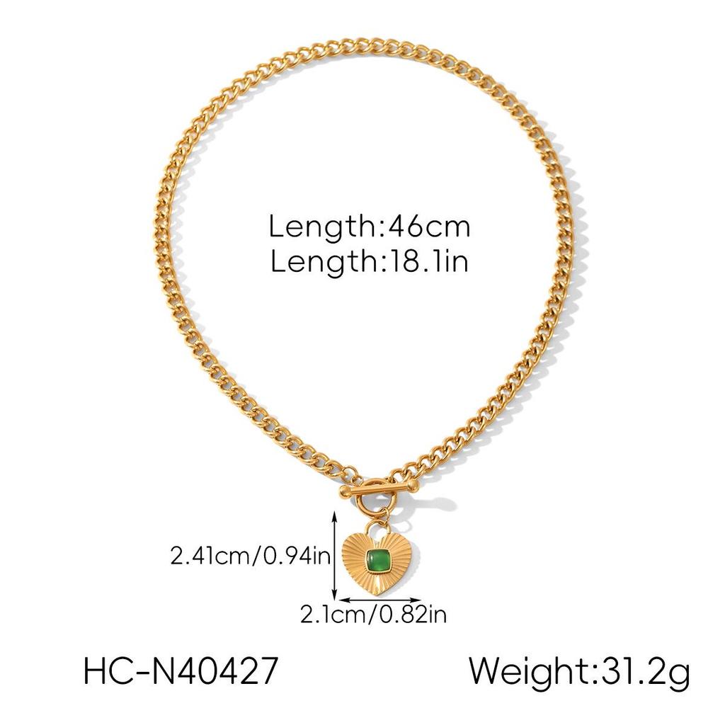 Luxury Stainless Steel Heart Pendant Necklace for Women - High-End Titanium Steel Choker