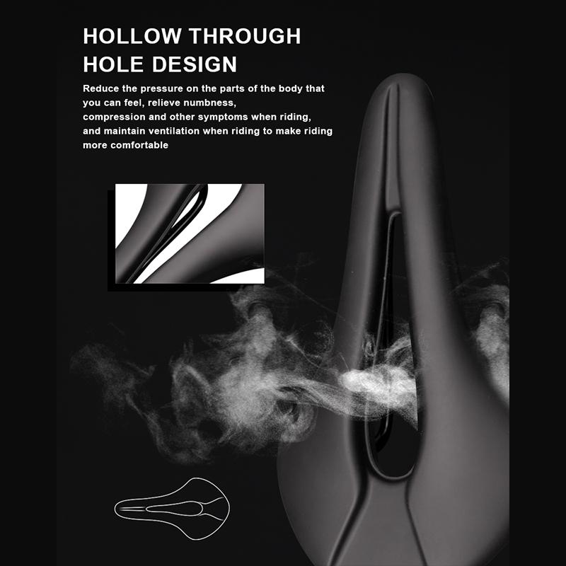 Bicycle Saddle Pu Leather Soft Comfortable Hollow Seat Ultralight Shockproof Mountain Road Bike Cushion Cycling Accessories