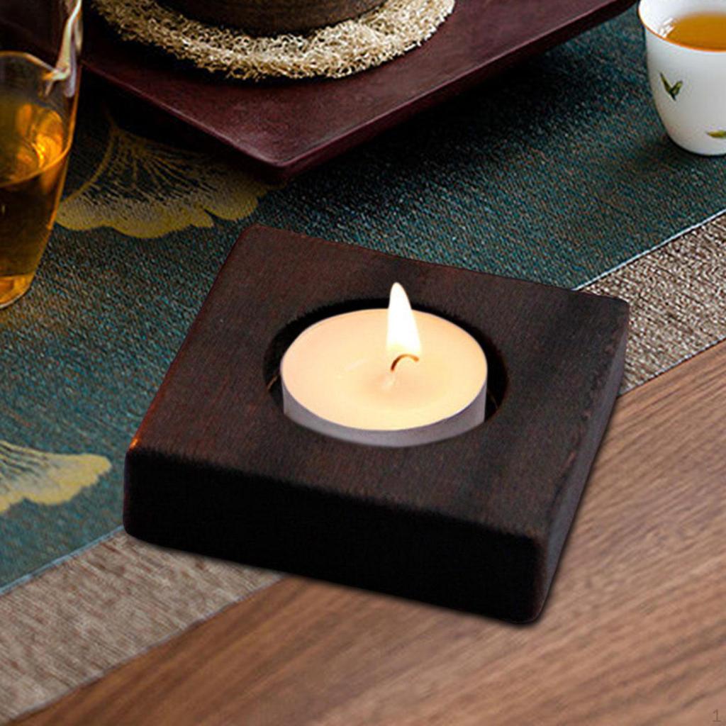Candle Holder Set with Wooden Tray for Tealights And Votives