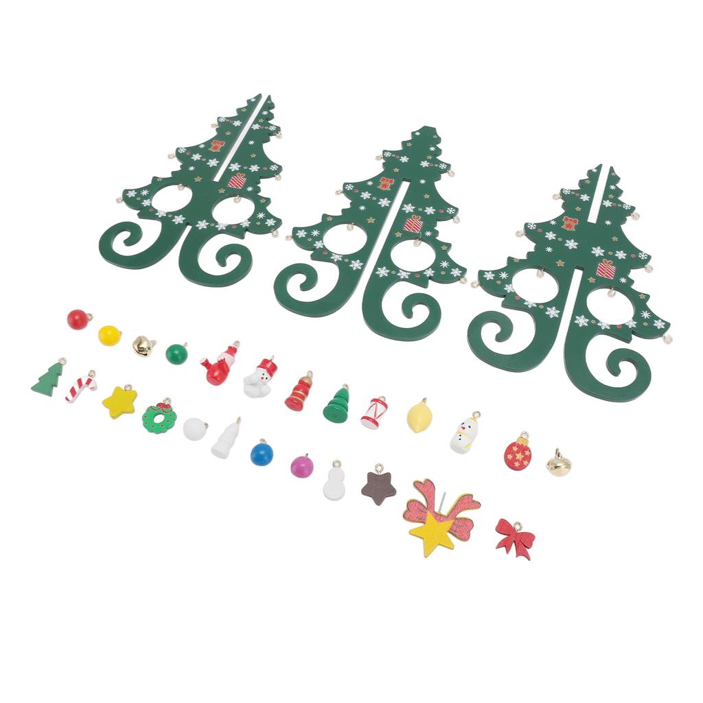 Mini Albero di Natale Decorazione Legno Divertente Artigianato Albero di Natale da Tavolo con Ornamenti per Soggiorno