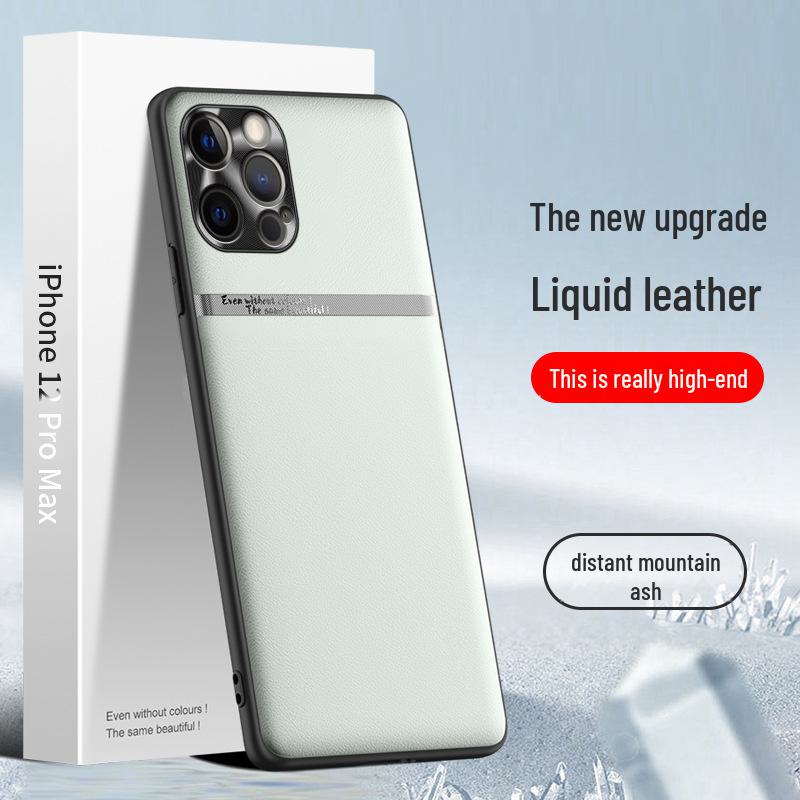 Prémiový kryt z tekuté kůže pro Apple 12 Pro Max, odolný proti pádům a skvrnám, jednodílný design