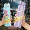 1PC Little Girl In Flower Field Scene Print 750ml Color Plastic Sports Water Bottle Leakproof Flip Straw Lid Suitable for Sports Office Home Use