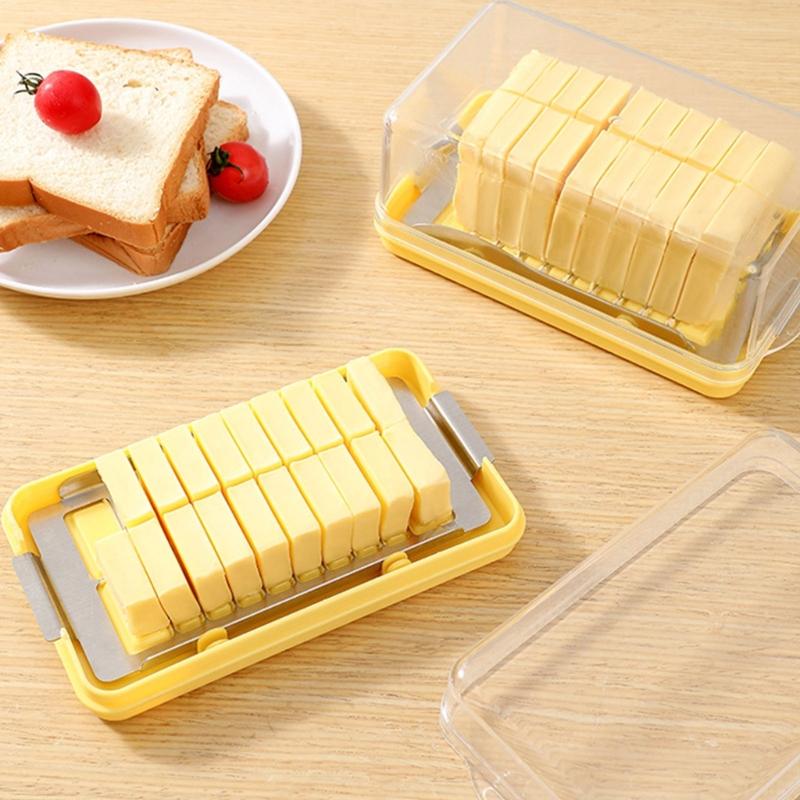 Convenient Butter Cutting and Storage Container Butter Dish with Lid Plastic Butter Container Suitable for Butter