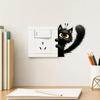 Luminous Light Switch Decals, Glow in The Dark Cute Cat Switch Sticker, Cartoon Animal PVC Wall Art Mural for for Bedroom Living Room