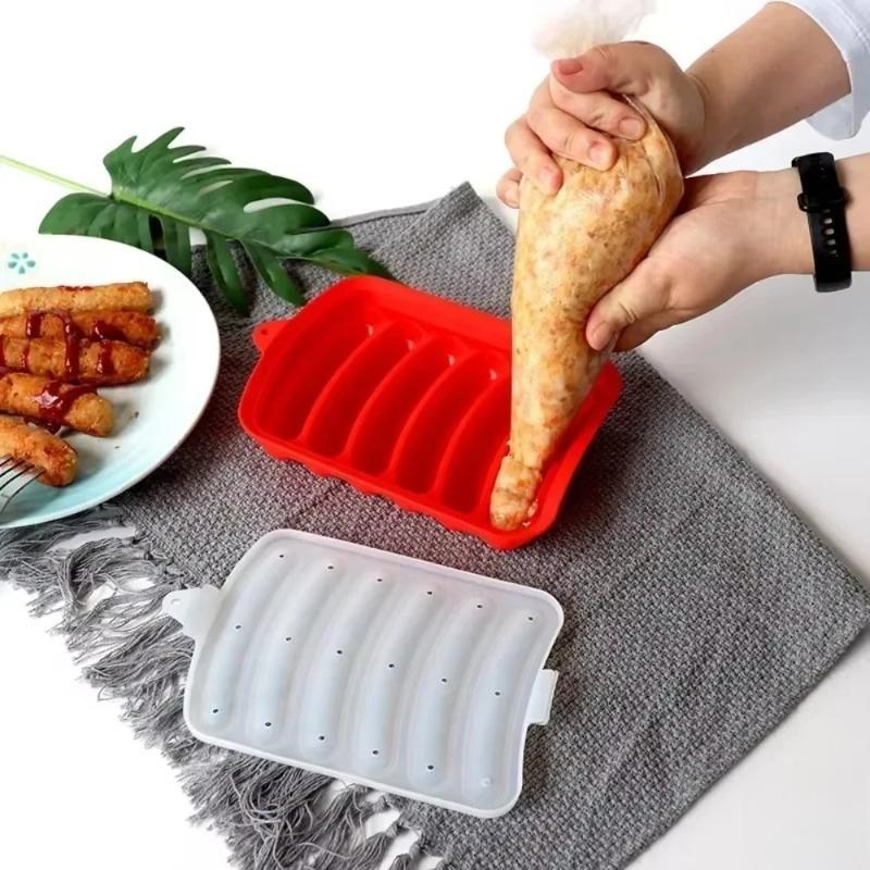 Food Grade Silicone Sausage Mold Auxiliary Tool, Homemade Hot Dog and Ham Sausage Baking Mold, Convenient and Practical