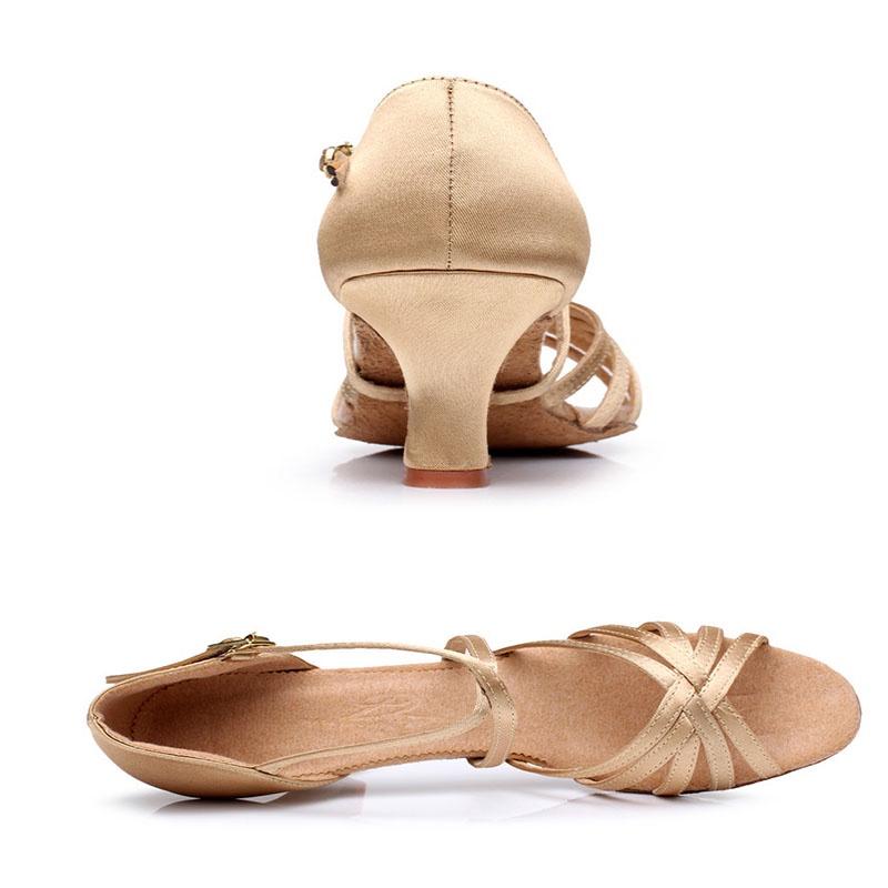 Elegant Satin 5 Cm High Heel Adult Female Latin Modern Ballroom Dancing Shoes