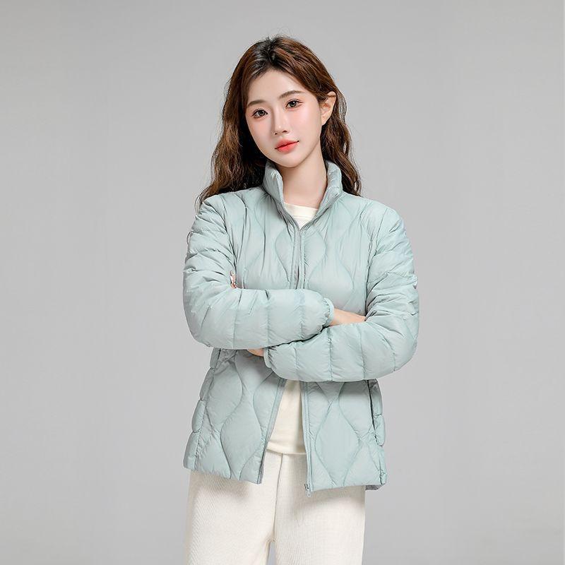 Womens Lightweight Hooded Down Jacket White Duck 91% Fill Power Casual Office Wear Fall Winter