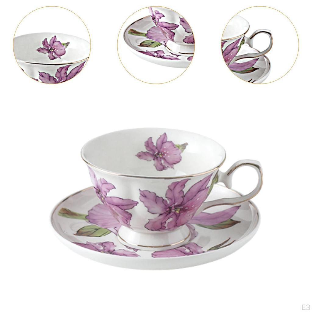 Porcelain Cup and Saucer Set Ceramic Coffee Mug for Tea Milk Juice Novelty Cappuccino