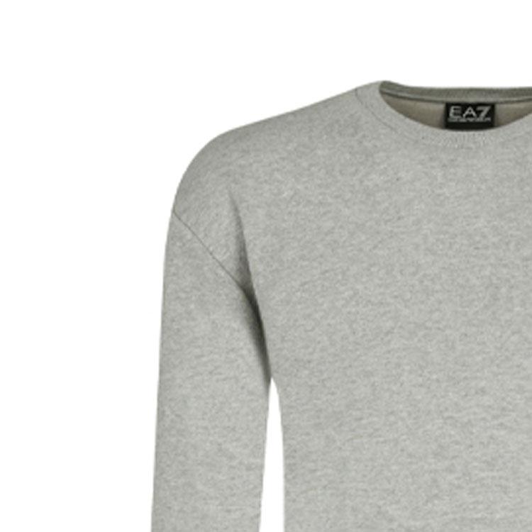 Emporio Armani EA7 Einfaches Buchstabenlogo Langarm-Sweatshirt Herren sweatshirt Grau 6HPM92-PJ07Z-0905