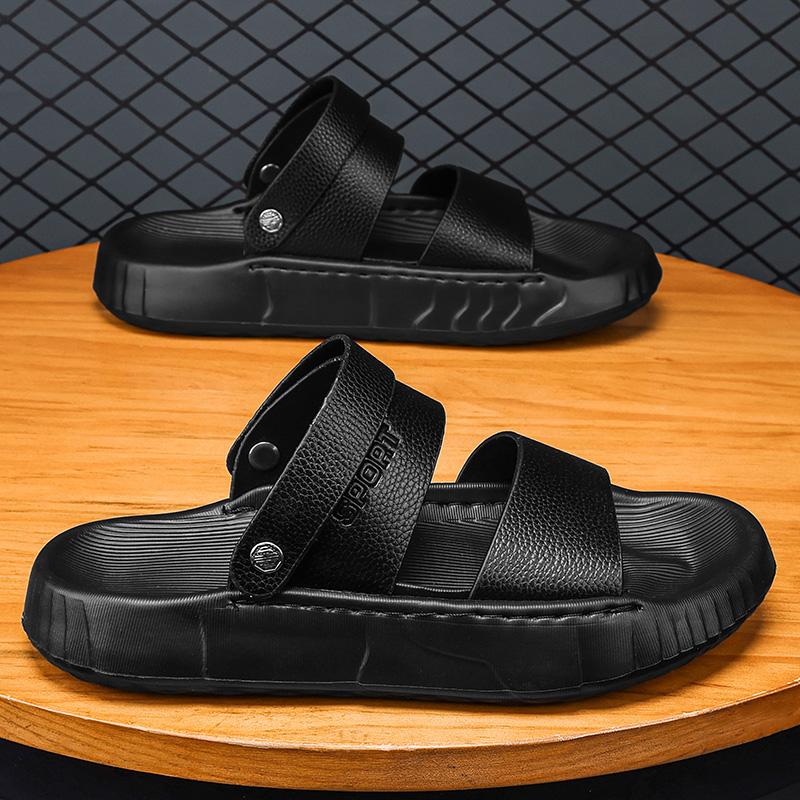 Pánské letní kožené sandály s měkkou podrážkou, pohodlné ležérní sandály, módní lehké pantofle, venkovní protiskluzová plážová obuv