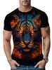 Trend Men's Fierce Wild Leopard 3D T-shirt Fashion Cool Daily T shirt Oudoor Short Sleeve Top Street Personality Summer Clothing