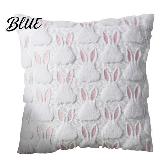 Romantic Room Decor Plush Throw Pillow Cover Heart Embroidery Cushion Case with 3D Bowknot Jacquard Cute Bow Tie Cases Soft Fluffy Decorative