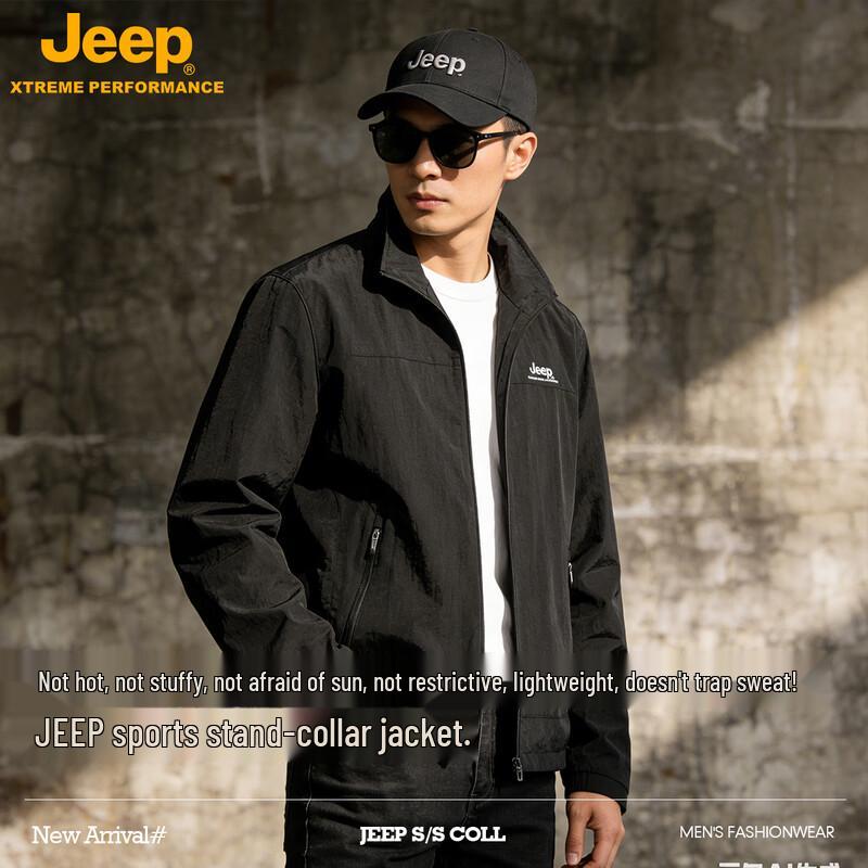 JEEP Men s Quick-Dry Lightweight Stand-Collar Jacket 4XL