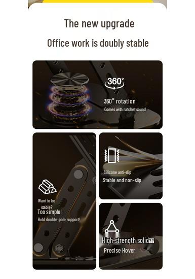 Universal Portable Laptop Stand - Carbon Steel, Non-Slip Silicone, Folding Aluminum Alloy Design