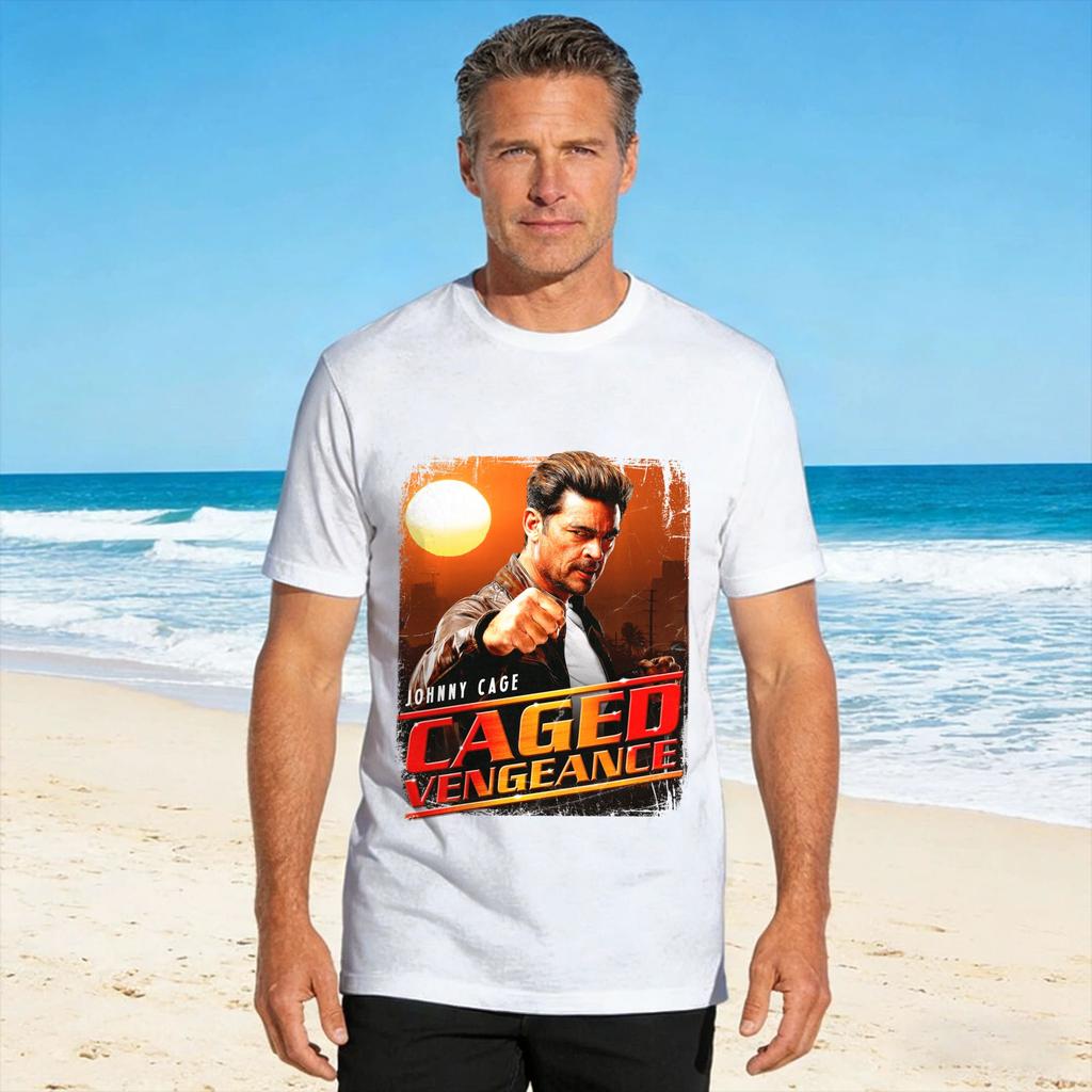 Johnny Cage Caged Vengeance Perforunisexce Tshirt Summer 100 Cotton Tshirts For Unisex Casual Tee Shirt Short Sleeve Awesome Tees