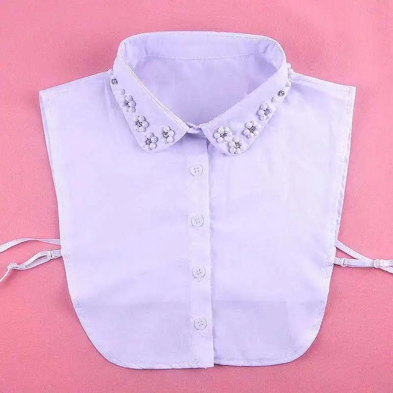 Fake Collar For Shirt Detachable Collars Solid Shirt Lapel Blouse Top Men Women Black White Girls Top Clothes QH132
