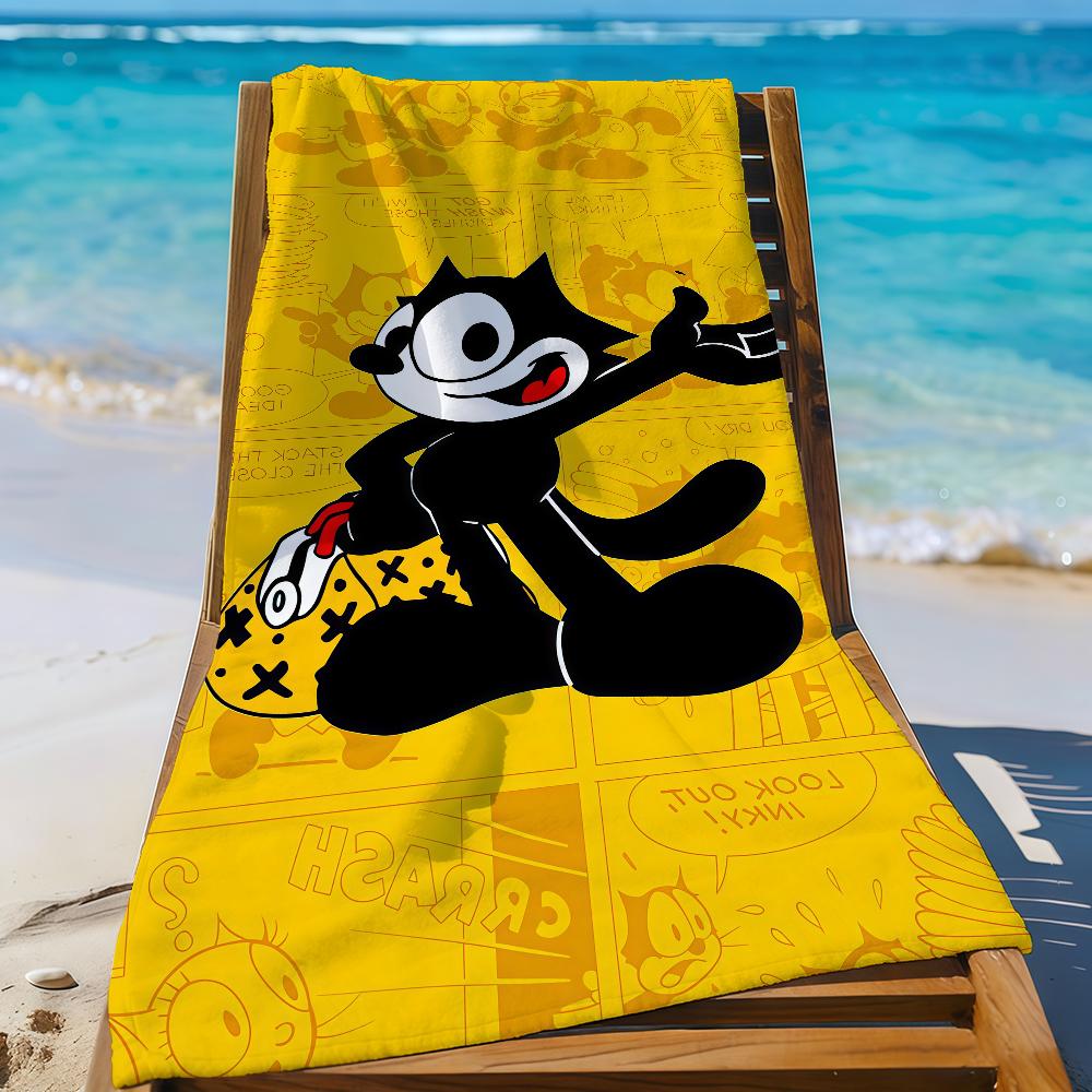 Cartoon F-Felix the C-Cat-S Towel Sports Quick Dry Travel Camping Gear Sandproof Soft Light Large Beach Towel