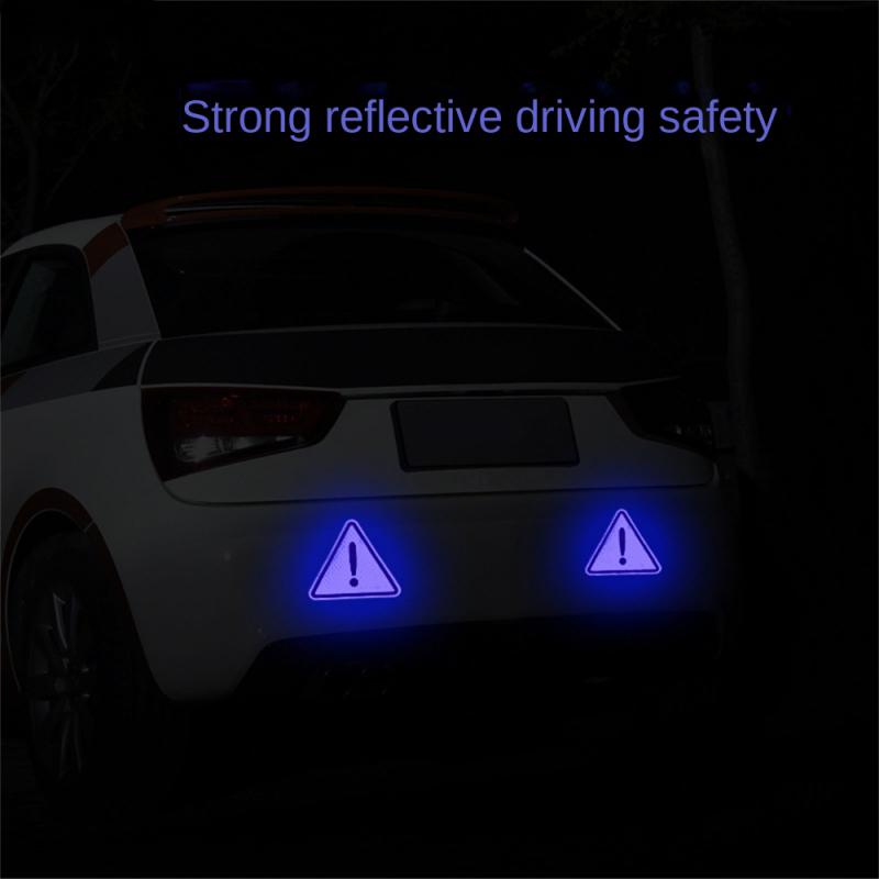 Car Reflective Triangle Warning Sticker Safety Hazard Stop Sign Reflector Sticker Rear Tail Bodywork Safety Decal Accessories