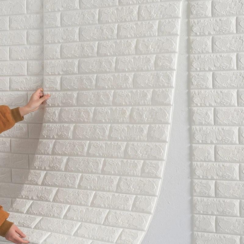 70cm*1m Modern Home 3D Brick Pattern Wall Sticker DIY Self-Adhesive Panel Waterproof Living RoomDecor Wallpaper Home Decoration