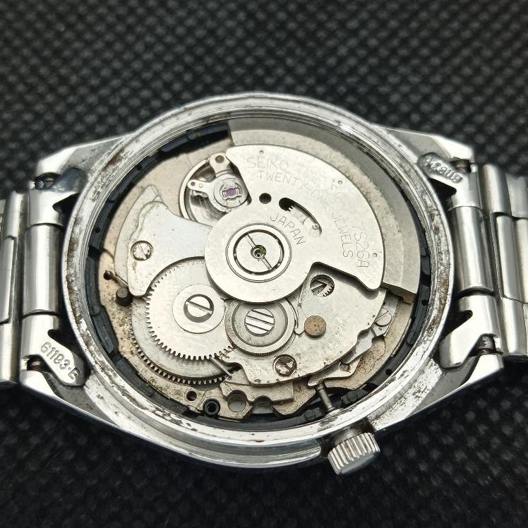 POUŽITÉ VINTAGE SEIKO 5 AUTO 7S26A JAPONSKÉ PÁNSKÉ HODINKY S ČERNÝM CIFERNÍKEM 621a-a413421-2 SKU621a-a413421