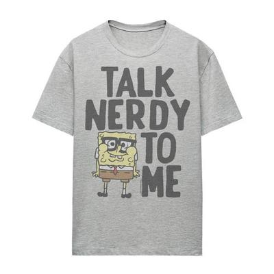 SpongeBob SquarePants Dames/Dames Praat Nerdy Tegen Mij Heather T-shirt