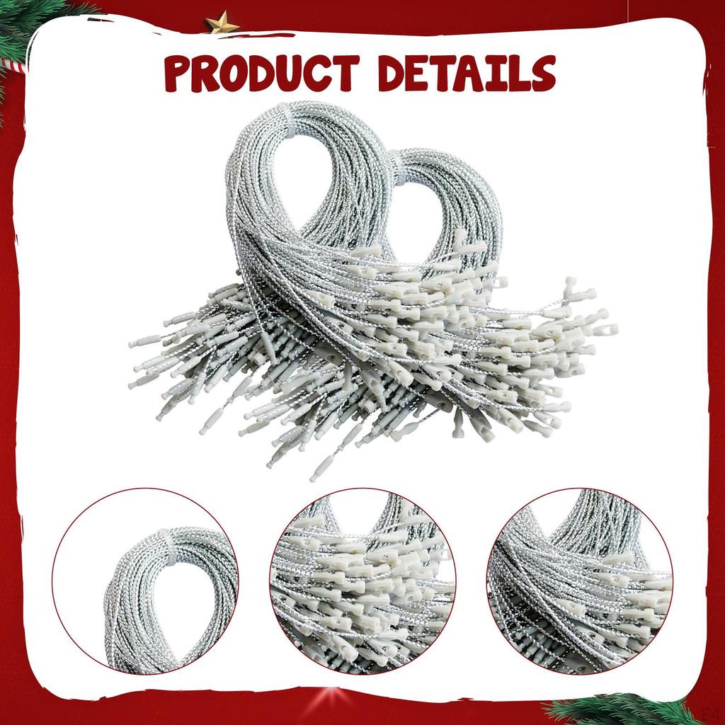 200 Christmas Bauble Hangers, Pre-cut for Hanging Tree Baubles