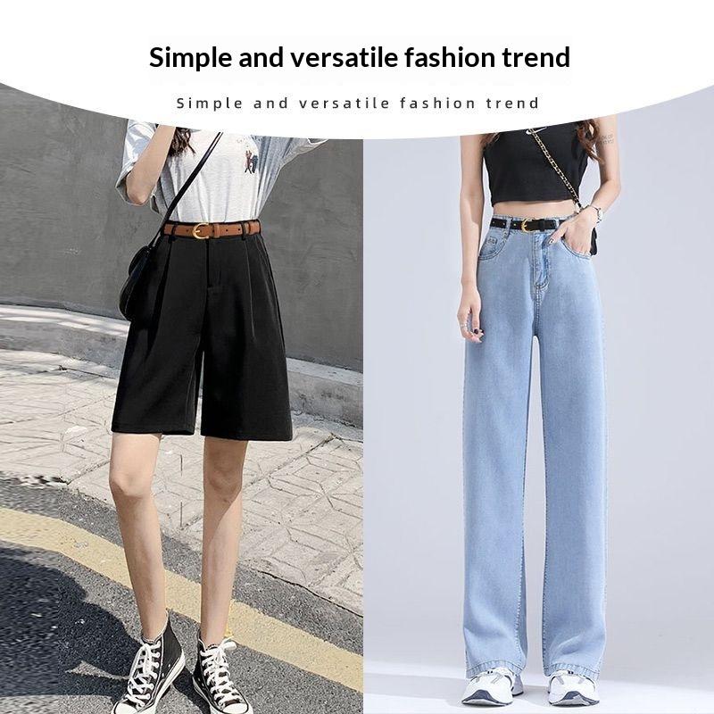 Women'S Belt With Fine Matching Western Pants 2Cm Wide Pu Leather Metal Buckle Belt Simple Versatile  Decoration