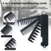 Professional 3 In 1 Pocket Folding Combs Wide Tooth Oil Head Comb Beard Combing Barber Hair Clipper Comb Salon Hair Styling Tool Double-sided Comb