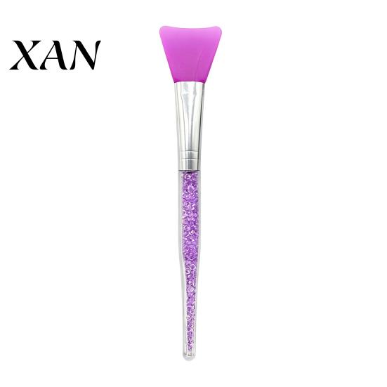 Silicone Face Brush Mask Applicator Brush, Facial Mud with Non-Slip Gentle Rhinestone Handle, Hairless Clay Tools Spreading Tool