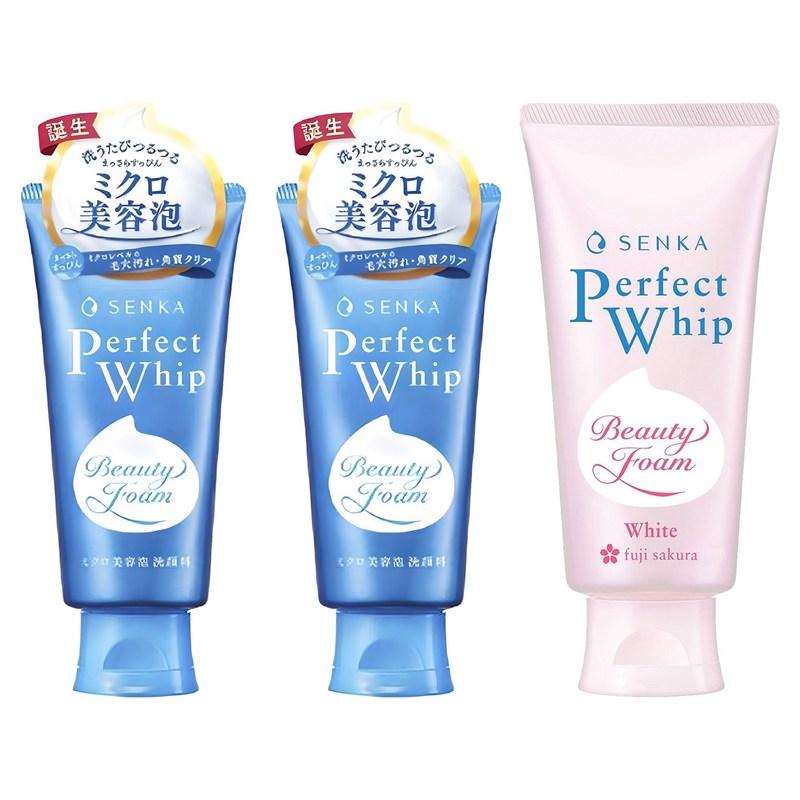 Senka Perfect Whip Facial Wash 120g 2 Pcs + White Fuji Sakura 100g, 1 Set