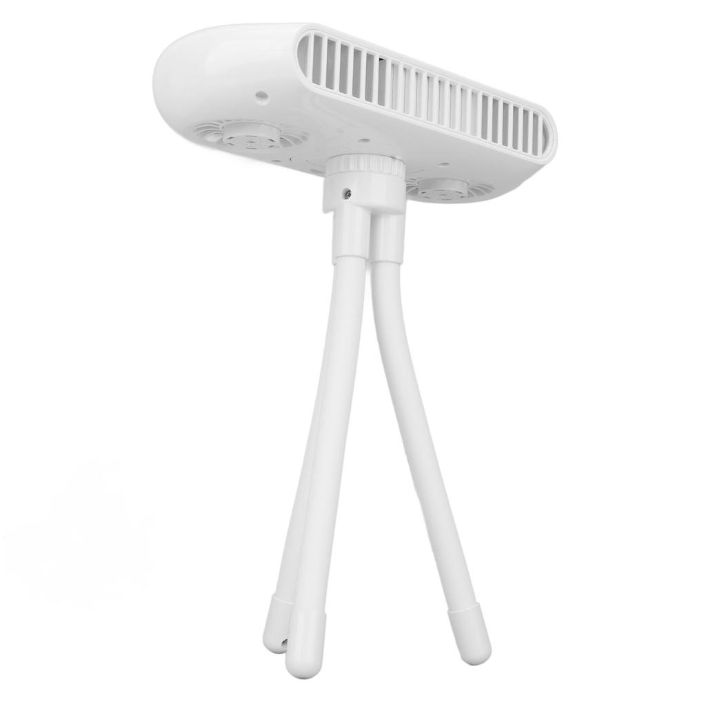 Double Turbine Octopus Fan 4 Wind Speeds Built In Mosquito Repellent Box Low Noise Desktop Fan for Office White