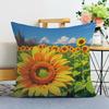 Sunflower Print Decorative Pillowcase Bedroom Living Room Square Cushion Pillowcase
