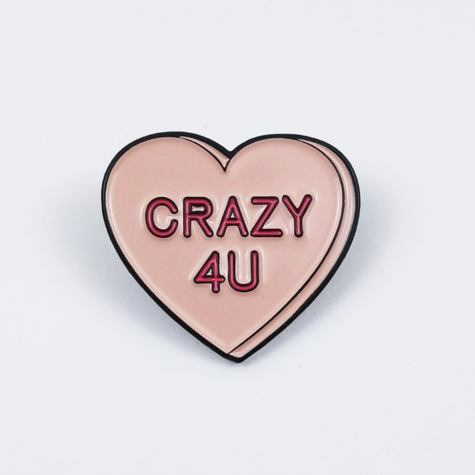 Геометрическое сердце и цветок мультяшная брошь сплав пин