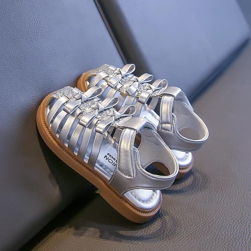 Kinderschuhe, Mädchen Glänzende Baotou Sandalen, Sommer Neuer Stil, Mädchen Prinzessin Schuhe, Weichsohlige Kinder Strandschuhe