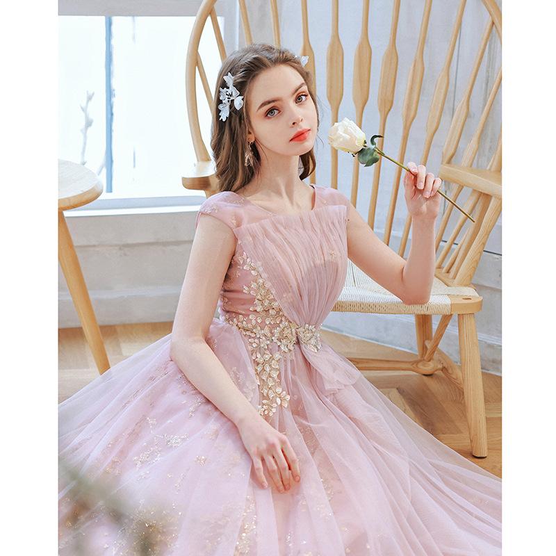 Daily Wear Dress, Pink Bridal Wedding Toast Dress Banquet Performance Host Wedding Dress Evening Dress