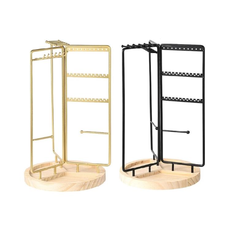Rotating Jewelry Display Stand Holder Elegant Bracelet and Necklace Rack Shelves