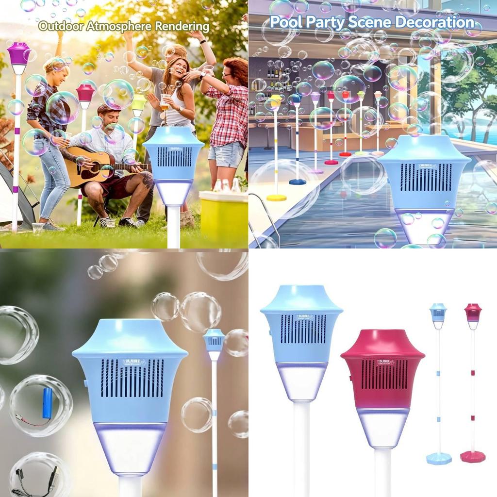 Bubble Machine For Kids Outdoor Play With Multihole Bubble Generator For Camping And Parties