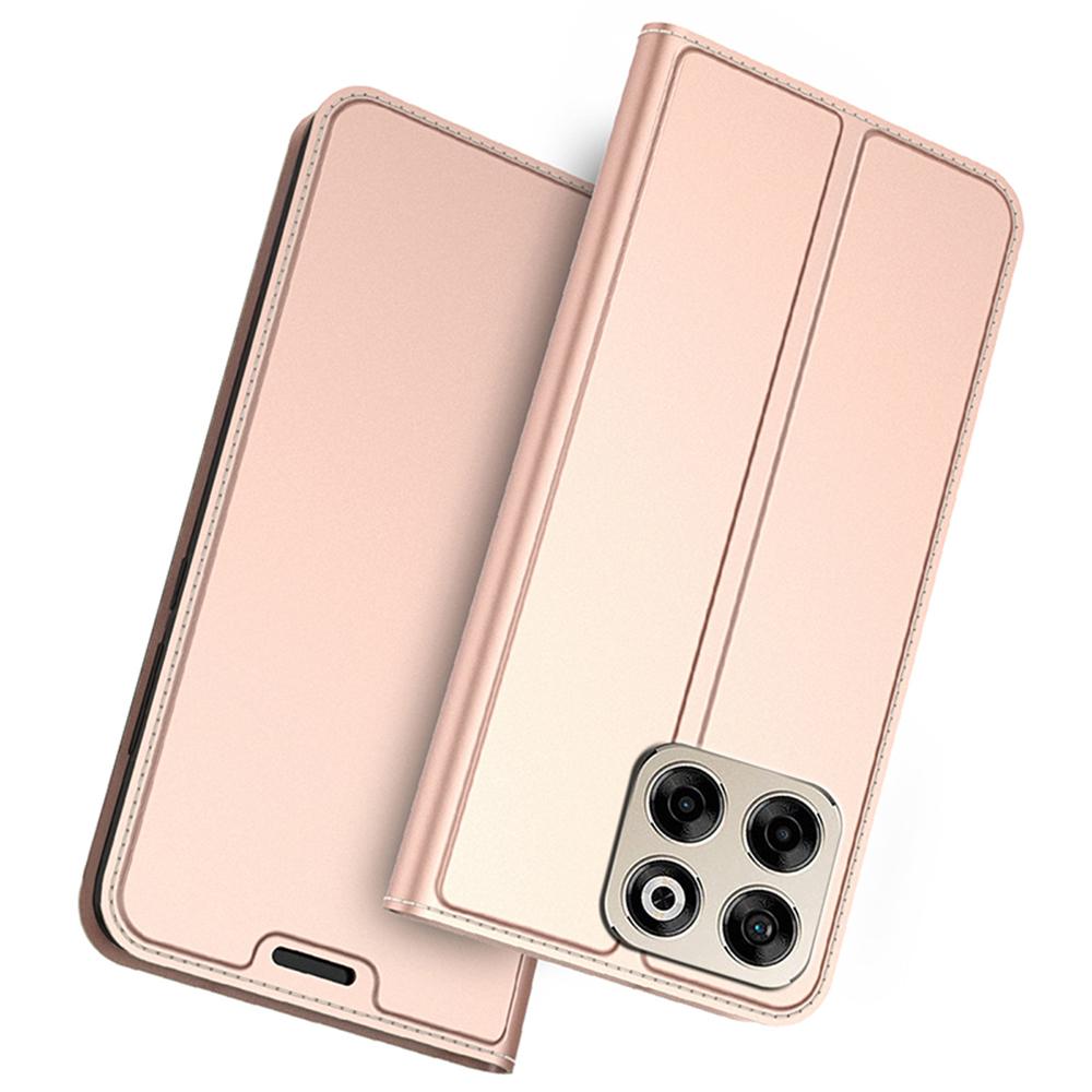 

For ZTE Blade V70 Case PU Leather Phone Cover with Card Holder Stand Magnetic Closure Rose Gold