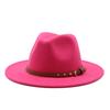 British jazz top hat autumn and winter new woolen hat for men and women simple felt big eaves hat trendy flat edge hat