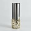 Cylindrical Vase Geometric Metal Metal-Like for Entryway, Dining Table