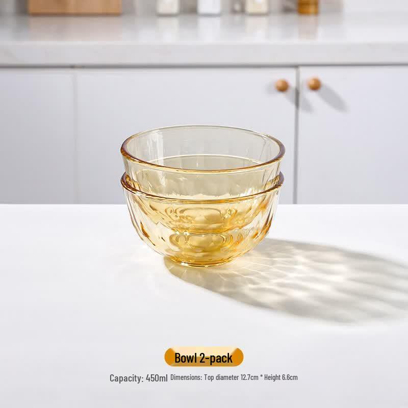Youluo Round Amber Heat-Resistant Glass Bowl