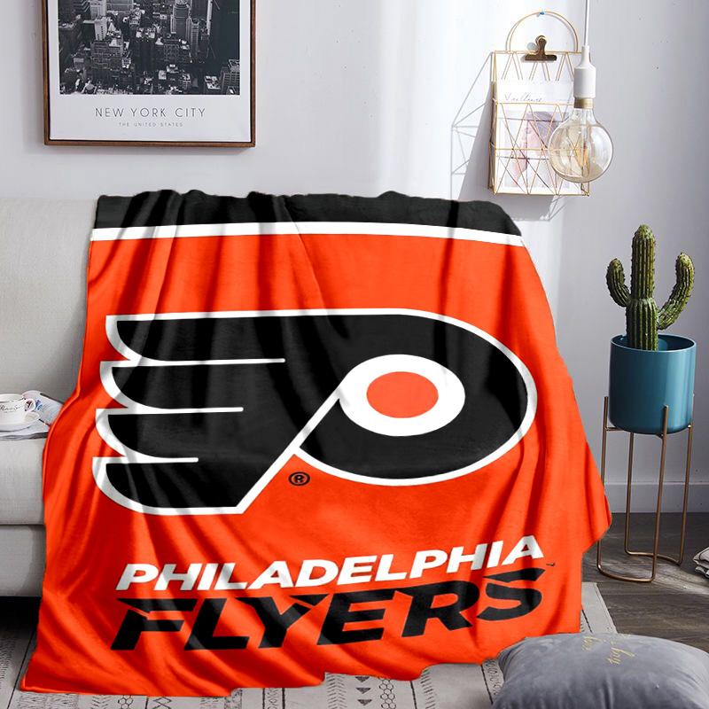 Flyers Hockey Team Throws Blanket Flannel Blankets Plush for Couch Bed Gifts for Men Women Travel picnic blanket Christmas fan gifts