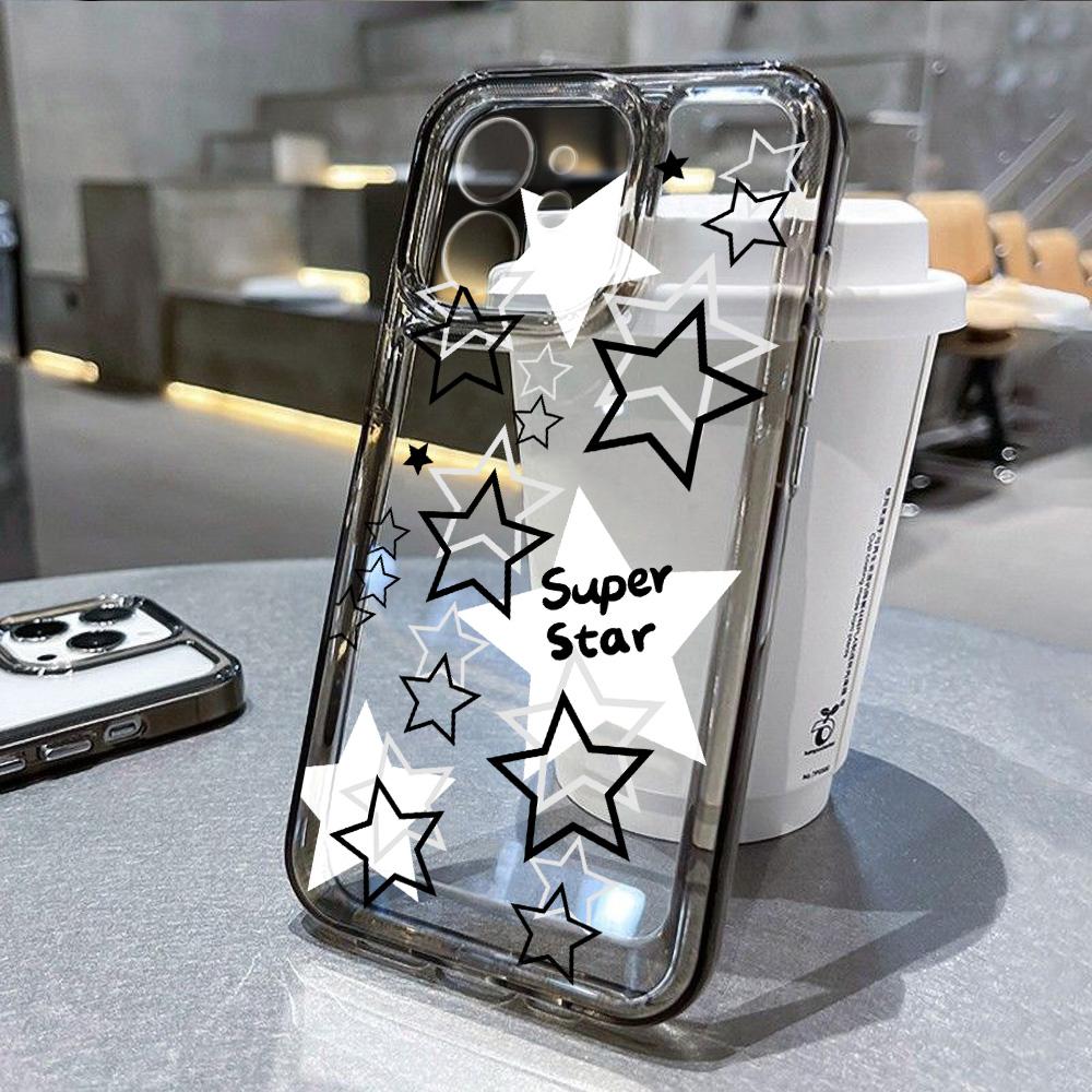 Ice Coffee Phone Case For iPhone 15 Pro Max Case iPhone 13 14 11 12 Pro Max XR XS X 7 8 Plus SE Shockproof Lable Y2k Star Cover